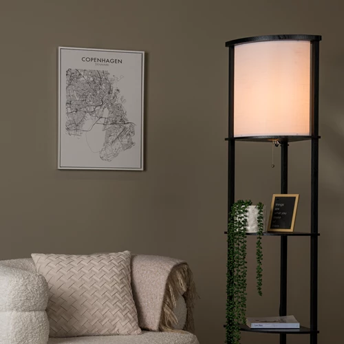 Lucide MENNO - Vloerlamp - 1xE27 - Zwart - sfeer 1
